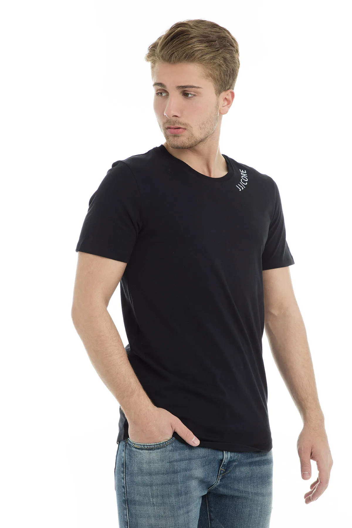 Черный Футболка Jack& Jones Core Jcomars Ss с круглым вырезом, 12148673 - Цвет: Черный