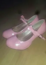 Zapatos Infantiles para niñas, calzado con lazo de cuero de princesa, brillante, Color rojo sólido, tacón alto, para fiesta de otoño