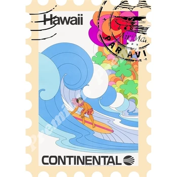 

Hawaii souvenir magnet vintage tourist poster