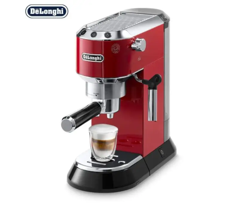Delonghi HOUSEHOLD 반자동 커피 머신, 홈 카페 메이커, 에스프레소 홈 카페, 하이 프레스 펌프, EC680.R 레드, 15bar, 1.1L, 230V