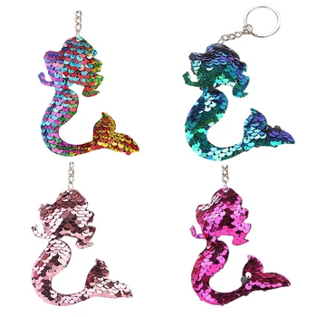 

Lot of 20 Keychains mermaid silhouette sequins-Details and gifts for weddings, baptisms, communions, birthday and parties.