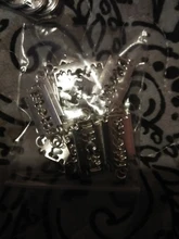 YuenZ-colgante de hoja chapada en plata antigua, 30 Uds., para fabricación de joyas, DIY, 24x11mm, J323