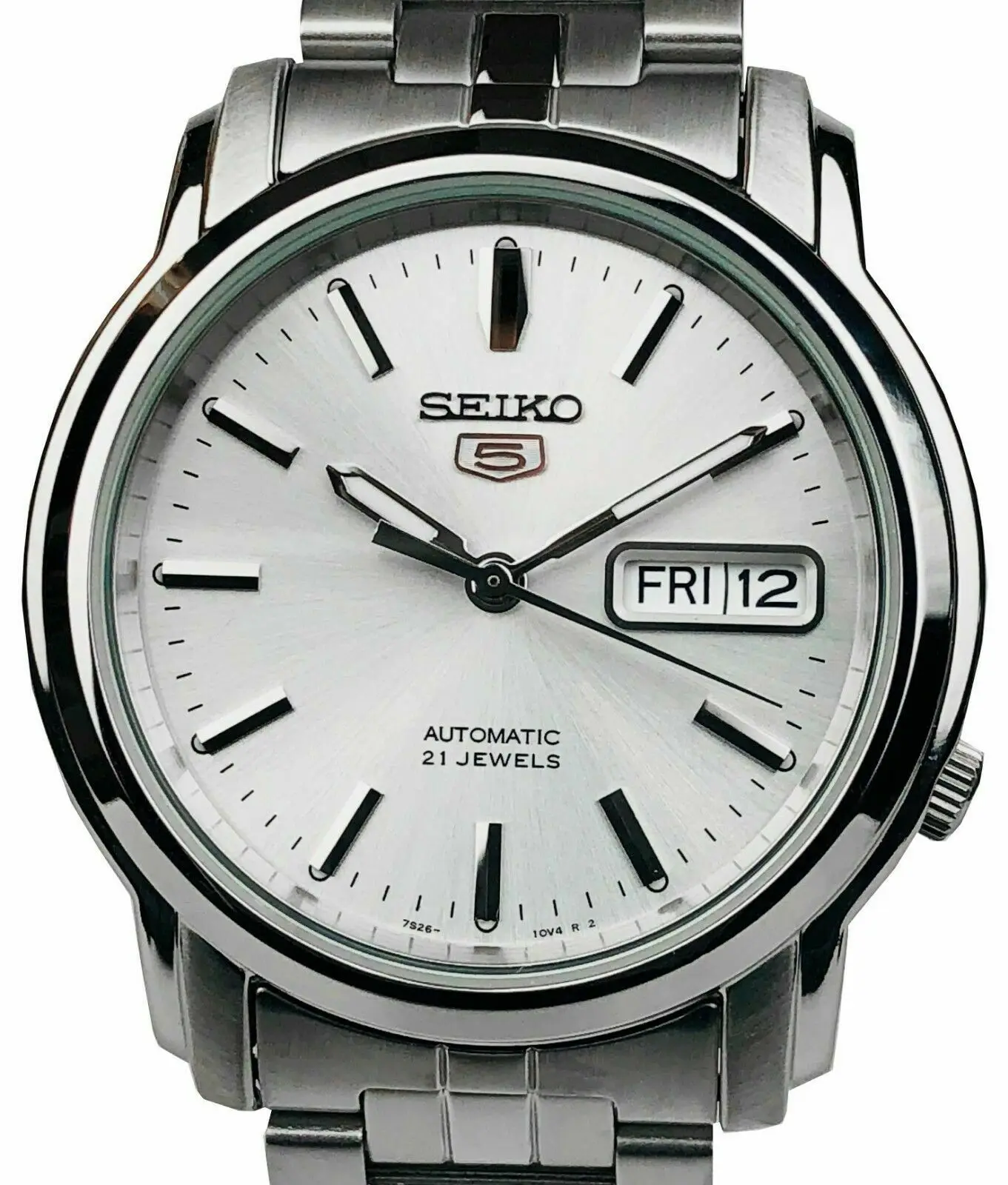 Автоматические Мужские часы Seiko 5 SNKK65K1 циферблат серебристый 38 мм стальной