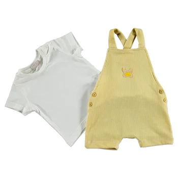 

ebebek BONNE Summer Baby Boy Cram Clup Short Sleeve Dungarees T-shirt 2 pcs Set