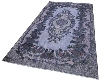 

165x305 Cm Grey Handmade Over Dyed Rug-5x10 Ft