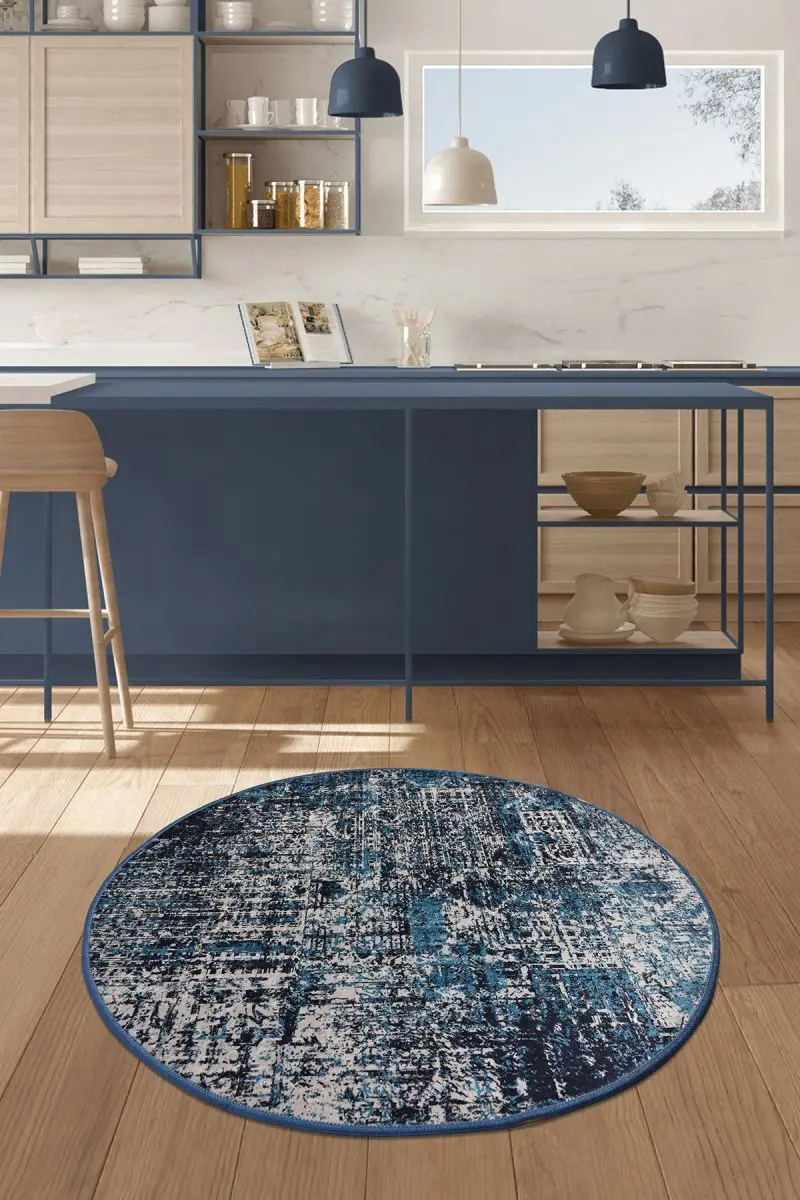 Коврики для гостиной-ковры для гостиной-Декор для комнаты-серый ковер-Декор для гостиной | Диаметр 100 см