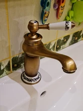 Tap Gold-Faucet Washbasin Retro-Tap Brass Hot-And-Cold-Water-Basin Antique European