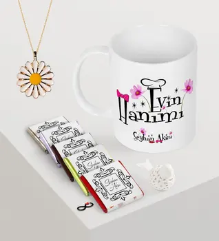 

Personalized The Lady Of The House Cup Chocolate Daisy Necklace Seti-1