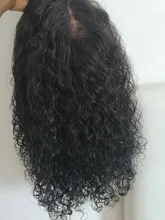 Rizado de la onda de agua Bob peluca del pelo humano del frente del cordón pelucas con minimechones pelo brasileño BOB corto peluca para las mujeres negras