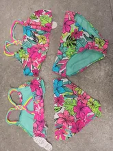 Bañador estampado para niñas de 2 a 16 años, conjunto de bikini para niños, con volantes, para la playa