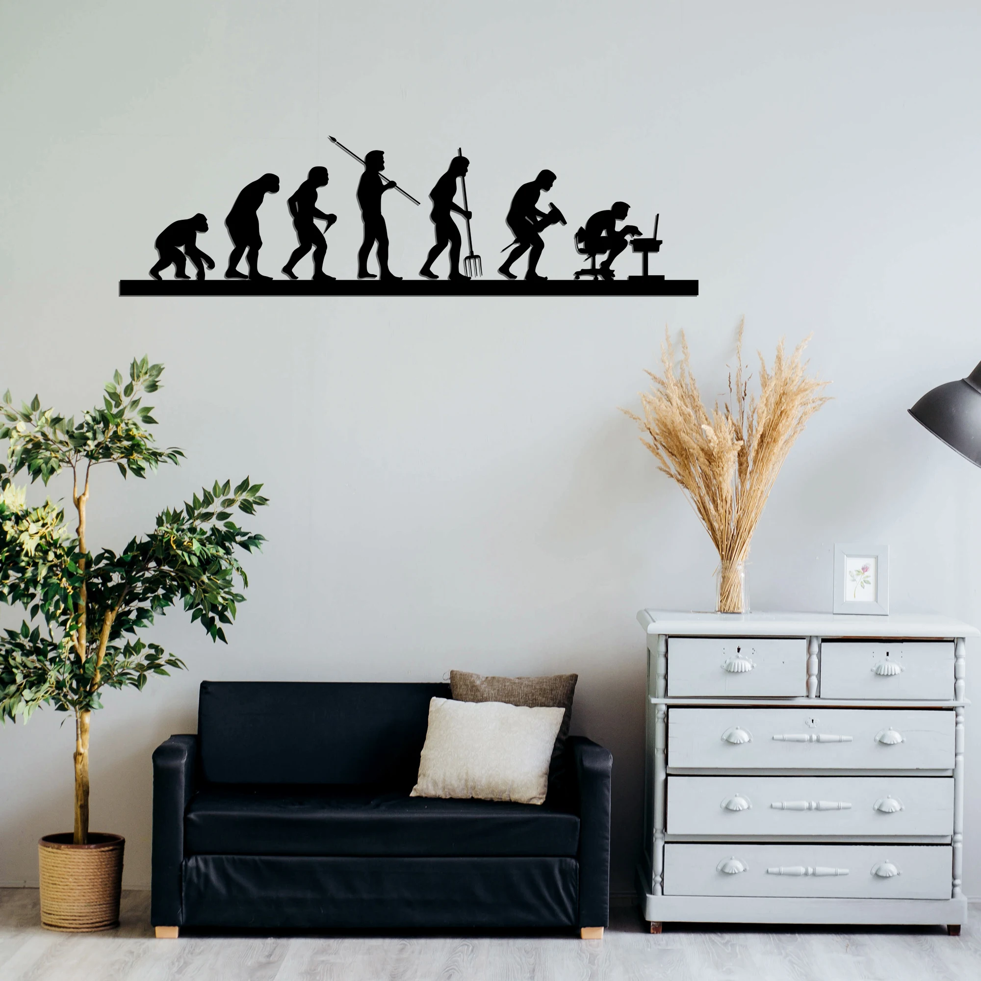 

Evolution Men to Workaholic, Metal wall decor,Metal Wall Sign, Metal Wall Hangings, Geometric Wall Art, Office Wall Art