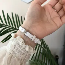 Las mujeres de moda blanco relojes pequeños 2019 marca Ulzzang señoras cuarzo reloj de pulsera Simple Retr Montre Femme con banda de cuero reloj
