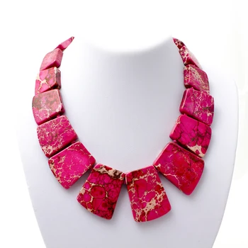 

Pink howlite stone necklace DEGRADE 50 CM.