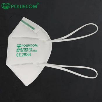 

POWECOM CE FFP2 Mask Genuine Masks Comfortable Headband 6 Layers 95% Filtration Face Mouth Mask Protective Filter Mask Dust Mask
