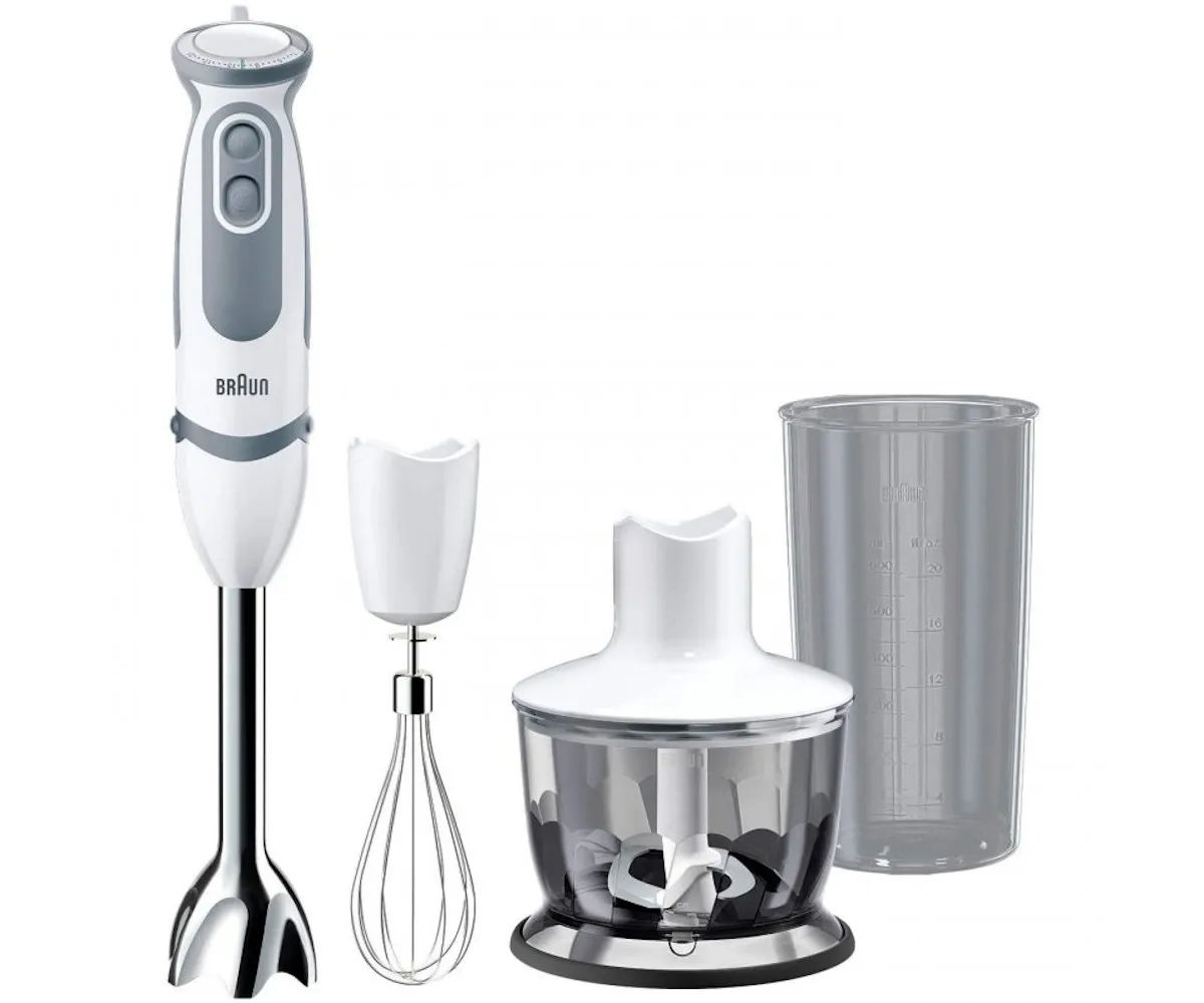 BRAUN MQ 5235 WH MINIPIMER 5 BATIDORA DE MANO 1000W CON PICADORA, VASO ...