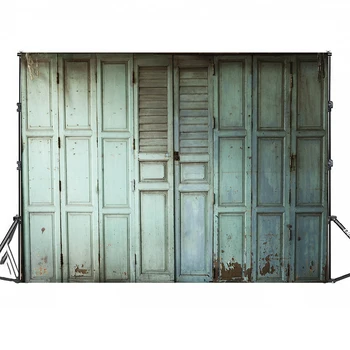 

NEW 2020 Vinyl Studio Photography Backdrop, High Quality Vinyl, wrinkle free - Old VIntage Wood Green Doors