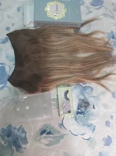 VeSunny-máquina de extensiones de cabello humano Remy, 100% de cabello humano auténtico Rubio Invisible, con 2 Clips, Halo