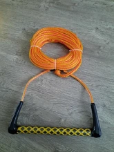 Cuerda de esquí acuático para deportes acuáticos, cuerda para deportes acuáticos de 3 secciones, mango flotante de 15 pulgadas