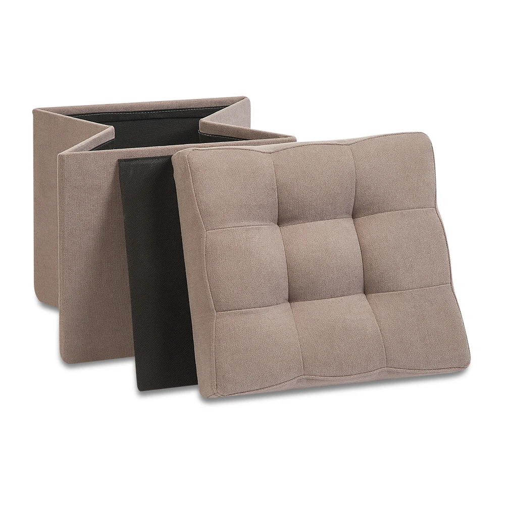 Мягкий складной пуф Delicatex Дели, цвет Gray-Beige, коробка для хранения с, пуфик для детей, подставка, мебель для гостиной