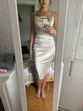NewAsia-vestido de satén fruncido para mujer, cordón y Vestido largo con tirantes finos, cuello de capó, Espalda descubierta, Sexy, para fiesta, verano 2020
