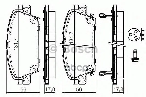 Тормозные Колодки Передние 0986494136 Bosch арт. 0986494136