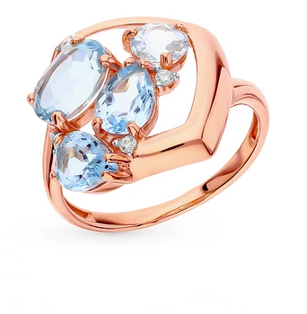 

Gold ring with Topaz and cubic zirconia sunlight sample 585