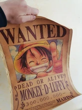 Figuras de acción de One Piece Bounty, pegatinas de pared con estampado de póster artesanal, película Vintage, Playbill, Luffy, papel tapiz de una pieza, 1 Uds.