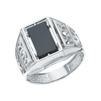 

Silver ring with Onyx sunlight sample 925