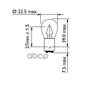 Лампа P22 Vision 12v 15w Sv8,5 Cp P22 12401 12v 15w Philips арт. 12401CP