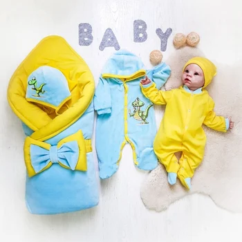 

Комплект 5-ти предметный на выписку "Малыш Дино" ЗИМА Комплекты на выписку и для прогулок 0-6 мес