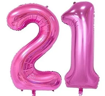 

Pink number balloons lot of two balloons 1 and 2 40 inches 100 cm birthday 12 or 21. Giant balloons inflate with air or helium