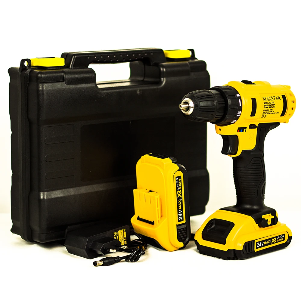 Electric Drill Maxstar Turbo Power Tools 24V 4000 Ma 2 Li-Ion Dual Cordless Professional Screwdriver Rechargeable Drill New Electric screwdriver Electric Tools power tools Battery drill Cordless drill Battery for