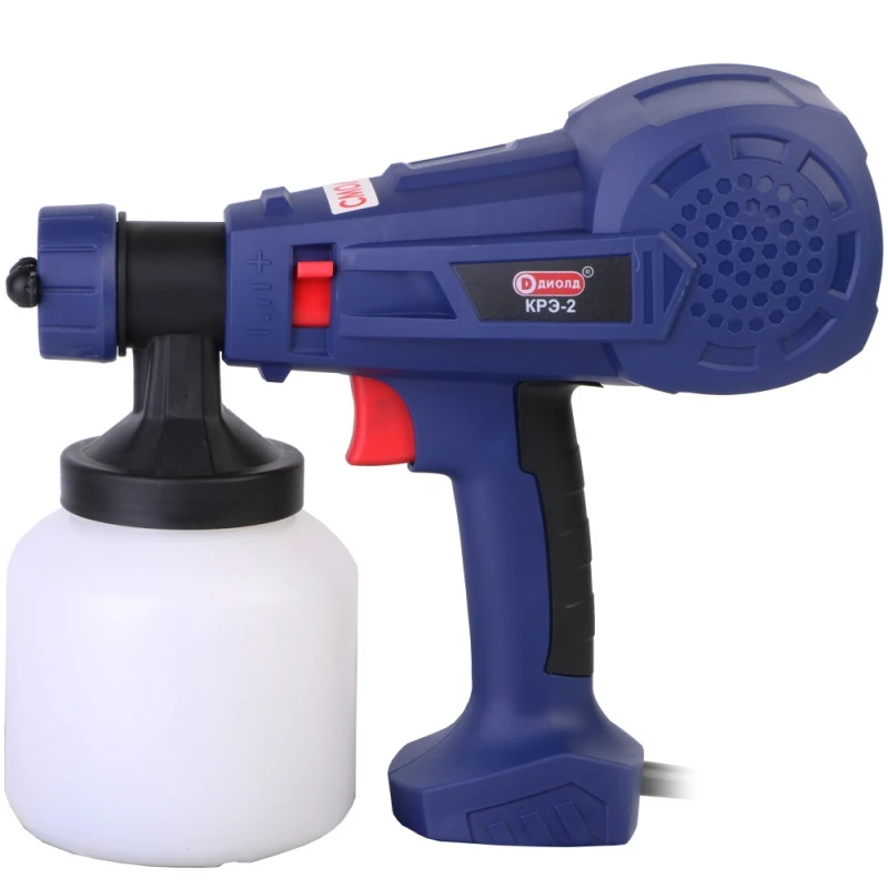 Распылитель электрический Диолд КРЭ-2 (Мощность 400 Вт, емкость бачка 800 мл, производительность 700 мл/мин, регулировка скорости, система HVLP)