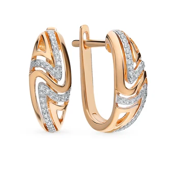 

Gold earrings with diamonds sunlight sample 585