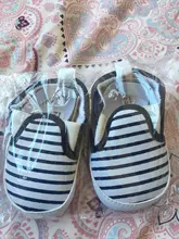 Cochecito de bebé a rayas para recién nacido, zapatos clásicos informales suaves DS19
