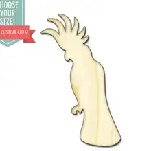 Какаду вырезанный-на заказ Выберите свой размер-лазерная резка Деревянные Художественные товары для рукоделия Настенный декор свадебный детский DCS0229