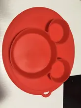 Plato de silicona seguro para bebé, sin BPA, platos sólidos para niños, vajilla de entrenamiento con ventosa, cuencos de alimentación de dibujos animados