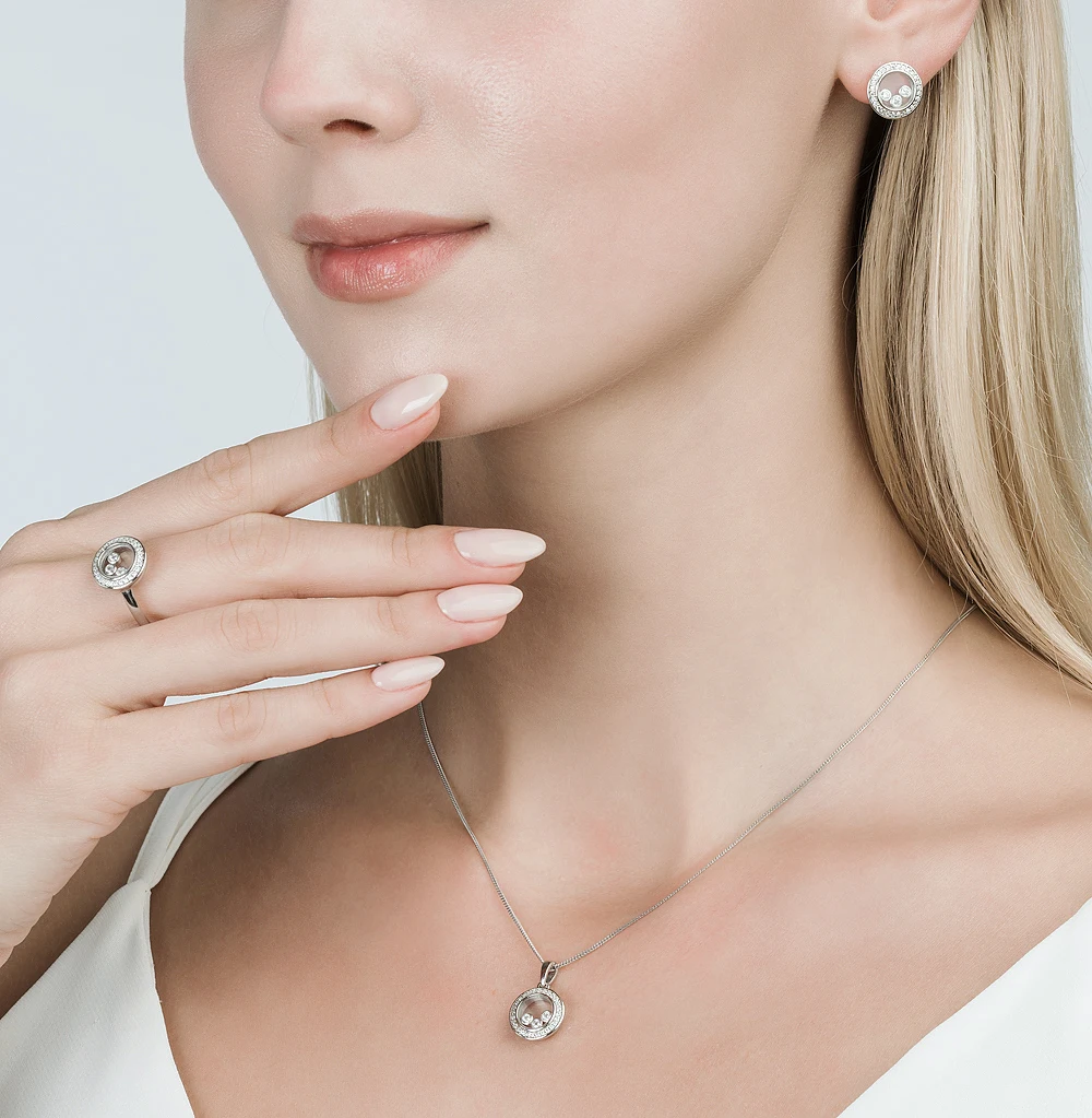 Серебряная подвеска с фианитами SUNLIGHT проба 925