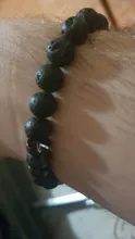 Pulsera de madera de Lava de piedra volcánica para hombre y mujer, pulsera de cuentas de 8mm, cadena para la muñeca de Buda tibetano, pulseras de regalo de joyería