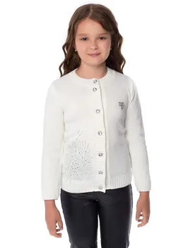 

Cardigan Aiva girls Jersey shape for school warm Crystal White Blue Button autumn winter 2020