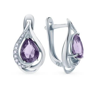 

Silver earrings with crystals and cubic zirconia sunlight sample 925