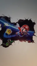 Pegatinas de pared de Mario volador para habitación de niños, carteles artísticos en 3D, regalo de Navidad, decoración de dormitorio