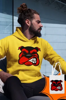 

Angemiel Wear Red Dog Yellow Men 'S Hooded Sweatshirt Bags Kombin