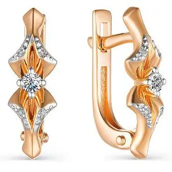 

Alcor earrings with 10 diamonds in red gold
