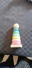 Torre Hanói de arco iris, anillo de torre de bloques niños Montessori Educación Temprana de puzle juguetes de bebé regalo ZXH