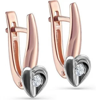 

Kabarovsky heart earrings with 2 red gold diamonds