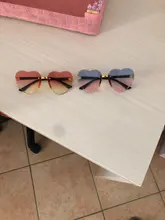 Gafas de sol sin montura para niños, lentes de sol infantiles con forma de corazón a la moda, protección para viajes al aire libre para niñas
