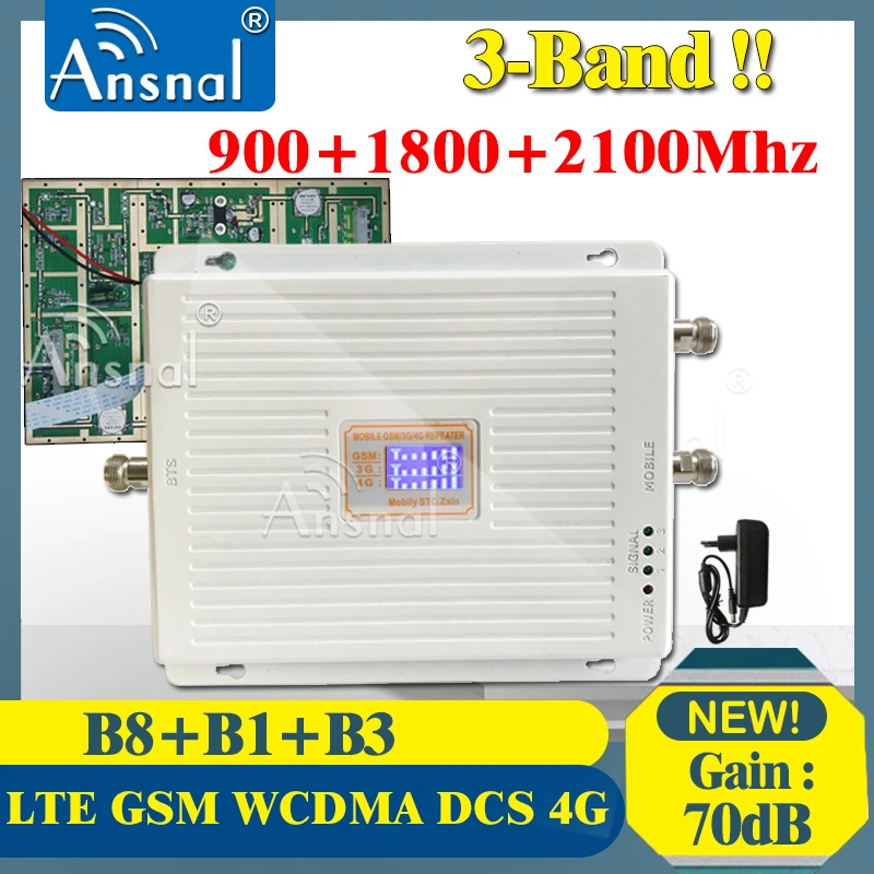 Amplificateur De Signal 4G/3G/2G LTE - 5 Bandes (B1/3/7/8/20), Gain 65 DB, Pour Maison, Bureau