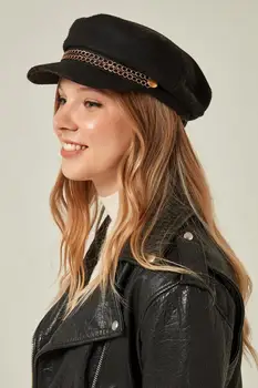 

12739 Woolen Black Sailor Hat