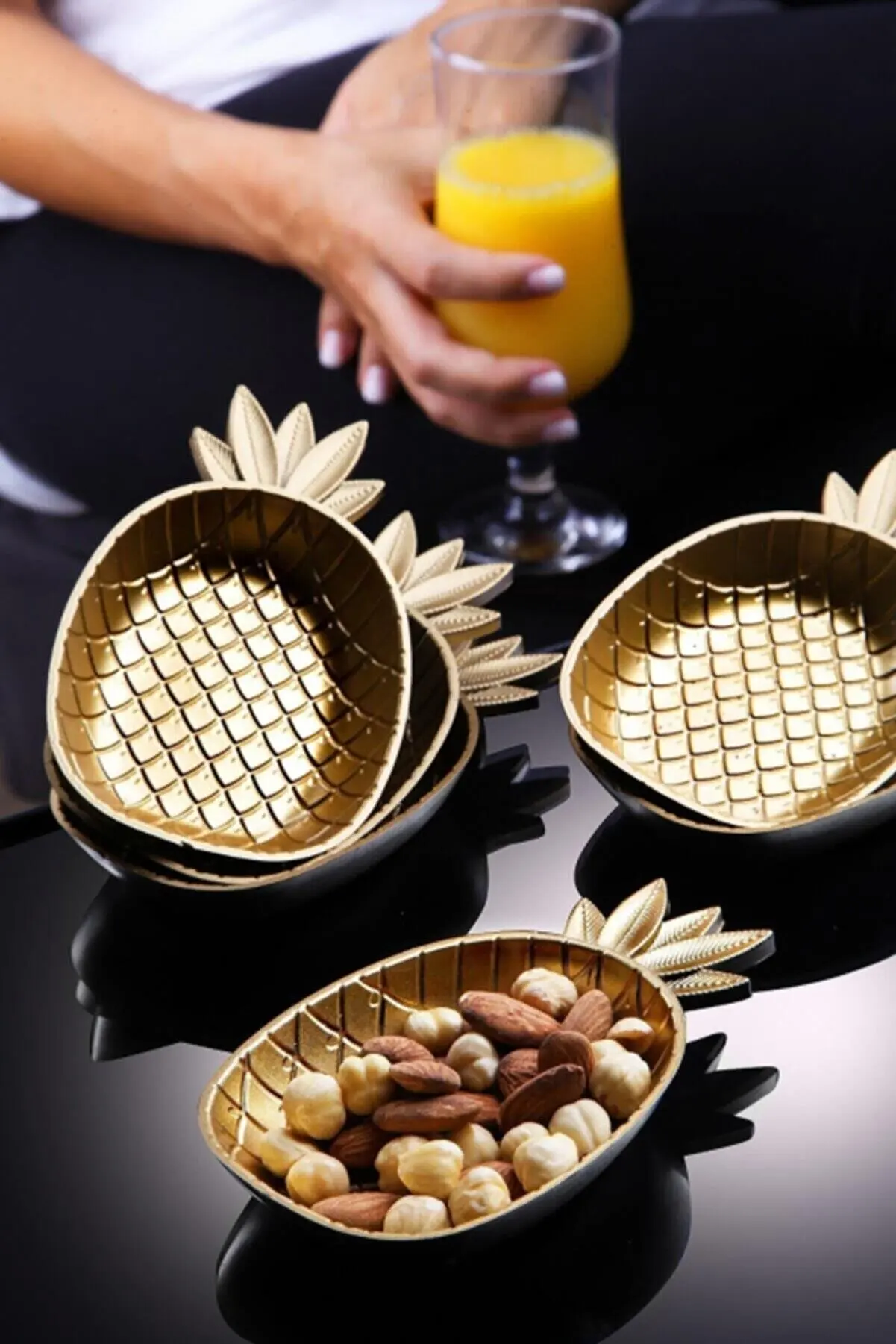 Yellow 6 Pcs Pineapple Cookie Plate Dishes For Serving Plates For Food